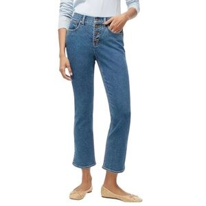 J Crew Flare crop mid rise jean in all day stretch button fly Sz 29